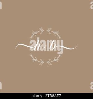 HB handwriting logo of initial signature, wedding and fashion concept design Stock Vector