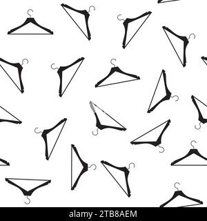 Black hanger pattern on white background seamless vector image Stock Vector