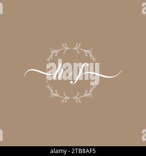 HF handwriting logo of initial signature, wedding and fashion concept design Stock Vector
