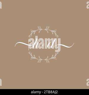 HD handwriting logo of initial signature, wedding and fashion concept design Stock Vector