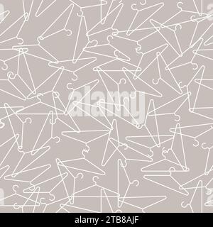 Abstract White Cloth Hanger Vector Graphic Art Seamless Pattern vector illustration Stock Vector
