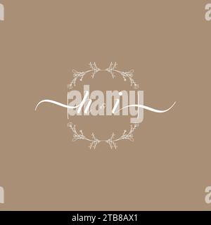 HI handwriting logo of initial signature, wedding and fashion concept design Stock Vector