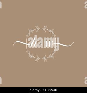 HW handwriting logo of initial signature, wedding and fashion concept design Stock Vector