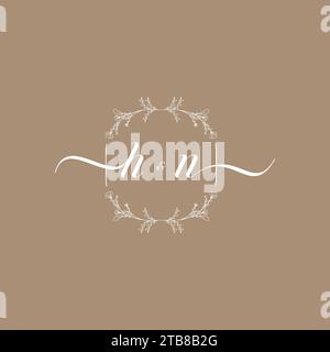 HN handwriting logo of initial signature, wedding and fashion concept design Stock Vector