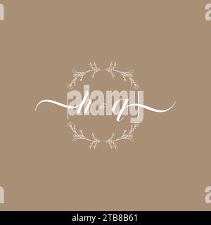 HQ handwriting logo of initial signature, wedding and fashion concept design Stock Vector