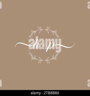 HP handwriting logo of initial signature, wedding and fashion concept design Stock Vector