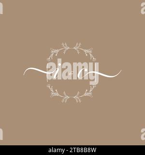 IC handwriting logo of initial signature, wedding and fashion concept design Stock Vector