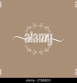 ID handwriting logo of initial signature, wedding and fashion concept design Stock Vector