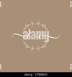 IE handwriting logo of initial signature, wedding and fashion concept design Stock Vector