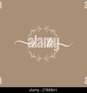 IK handwriting logo of initial signature, wedding and fashion concept design Stock Vector