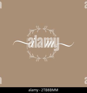 IM handwriting logo of initial signature, wedding and fashion concept design Stock Vector