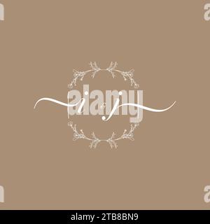 IJ handwriting logo of initial signature, wedding and fashion concept design Stock Vector