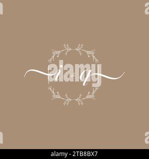 IQ handwriting logo of initial signature, wedding and fashion concept design Stock Vector