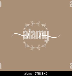 IR handwriting logo of initial signature, wedding and fashion concept design Stock Vector
