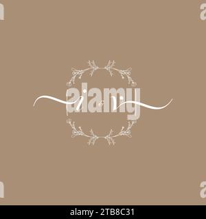 IV handwriting logo of initial signature, wedding and fashion concept design Stock Vector