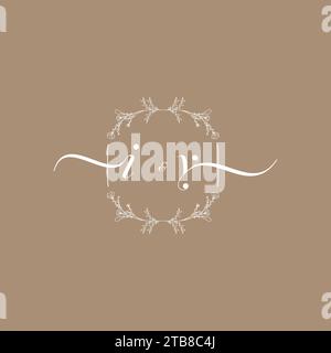 IY handwriting logo of initial signature, wedding and fashion concept design Stock Vector