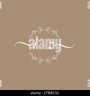 IZ handwriting logo of initial signature, wedding and fashion concept design Stock Vector
