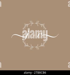 JC handwriting logo of initial signature, wedding and fashion concept design Stock Vector
