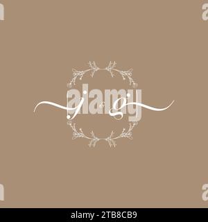 JG handwriting logo of initial signature, wedding and fashion concept design Stock Vector