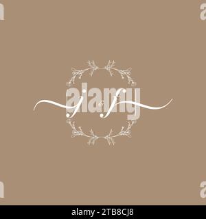 JF handwriting logo of initial signature, wedding and fashion concept design Stock Vector