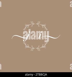 JI handwriting logo of initial signature, wedding and fashion concept design Stock Vector