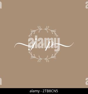 JP handwriting logo of initial signature, wedding and fashion concept design Stock Vector