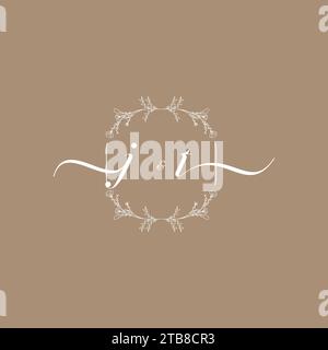 JT handwriting logo of initial signature, wedding and fashion concept design Stock Vector