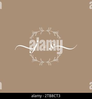 JS handwriting logo of initial signature, wedding and fashion concept design Stock Vector