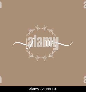 JW handwriting logo of initial signature, wedding and fashion concept design Stock Vector