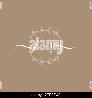 JY handwriting logo of initial signature, wedding and fashion concept design Stock Vector