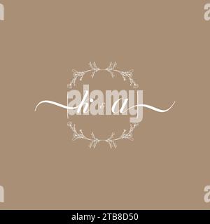 KA handwriting logo of initial signature, wedding and fashion concept design Stock Vector