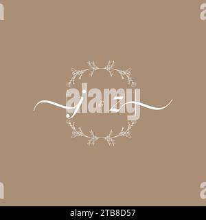 JZ handwriting logo of initial signature, wedding and fashion concept design Stock Vector