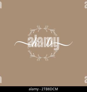 KB handwriting logo of initial signature, wedding and fashion concept design Stock Vector