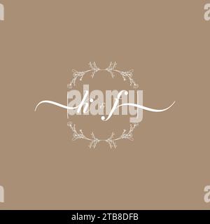 KF handwriting logo of initial signature, wedding and fashion concept design Stock Vector
