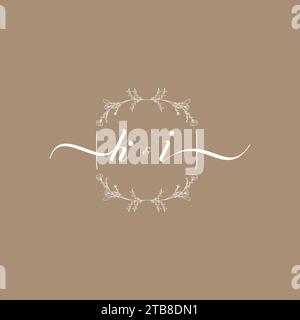 KI handwriting logo of initial signature, wedding and fashion concept design Stock Vector