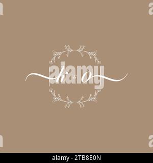 KO handwriting logo of initial signature, wedding and fashion concept design Stock Vector