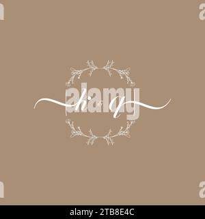KQ handwriting logo of initial signature, wedding and fashion concept design Stock Vector