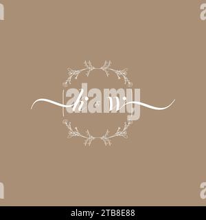 KW handwriting logo of initial signature, wedding and fashion concept design Stock Vector