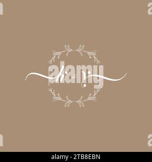 KY handwriting logo of initial signature, wedding and fashion concept design Stock Vector
