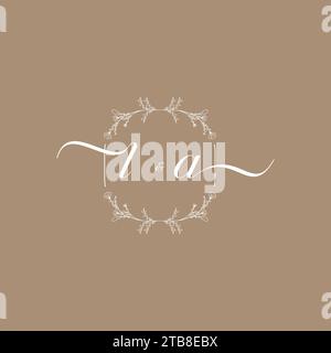 LA handwriting logo of initial signature, wedding and fashion concept design Stock Vector