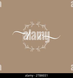 LC handwriting logo of initial signature, wedding and fashion concept design Stock Vector