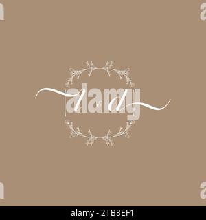 LD handwriting logo of initial signature, wedding and fashion concept design Stock Vector