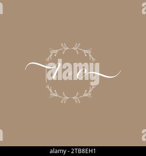 LE handwriting logo of initial signature, wedding and fashion concept design Stock Vector