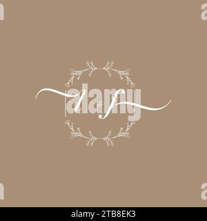 LF handwriting logo of initial signature, wedding and fashion concept design Stock Vector