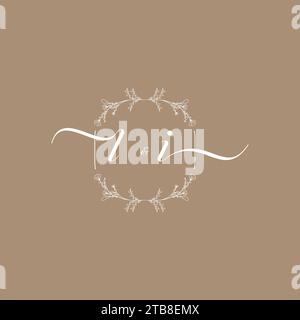 LI handwriting logo of initial signature, wedding and fashion concept design Stock Vector