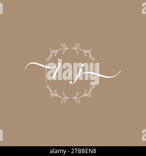 LJ handwriting logo of initial signature, wedding and fashion concept design Stock Vector