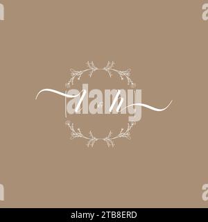 LH handwriting logo of initial signature, wedding and fashion concept design Stock Vector