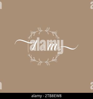 LM handwriting logo of initial signature, wedding and fashion concept design Stock Vector