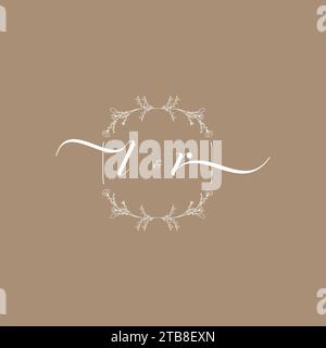 LR handwriting logo of initial signature, wedding and fashion concept design Stock Vector