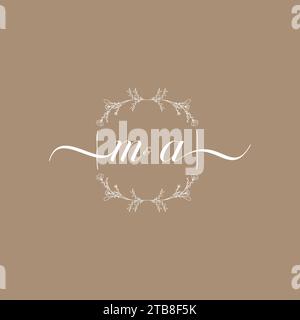 MA handwriting logo of initial signature, wedding and fashion concept design Stock Vector